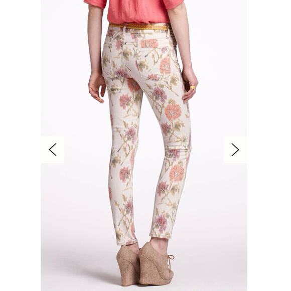 Anthropologie Pilcro Floral Ikat Stet Slim Jeans Size 28 - Picture 2 of 11
